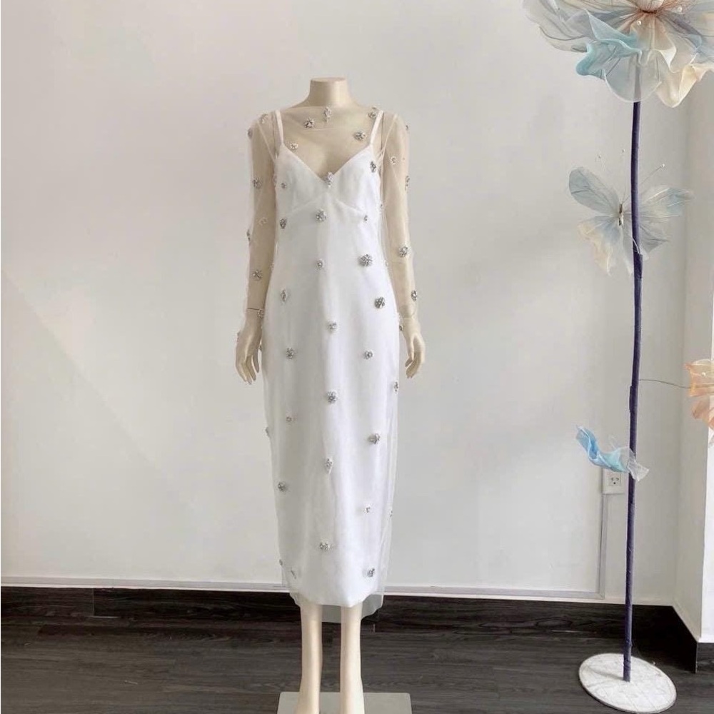 Brides! Custom-Made White Embellished Dress
